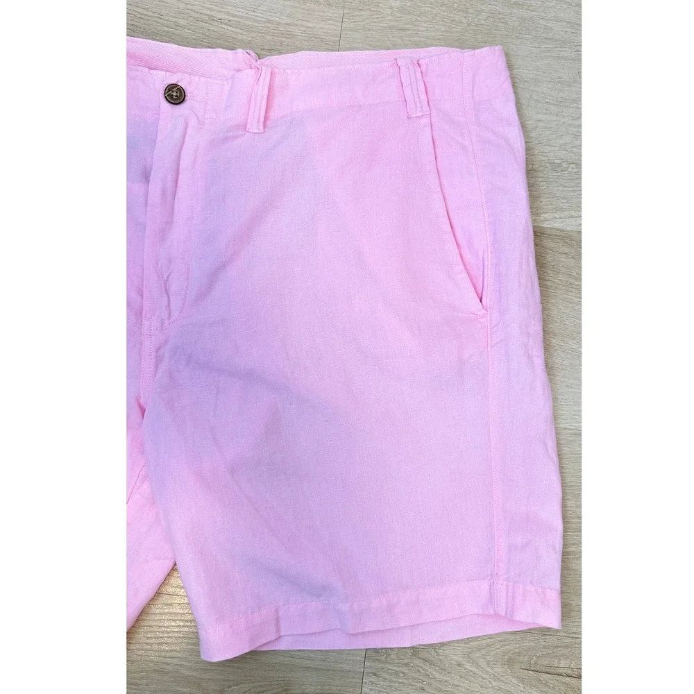 Polo Ralph Lauren 8-Inch Straight Fit Linen-Cotton Carmel Pink Shorts